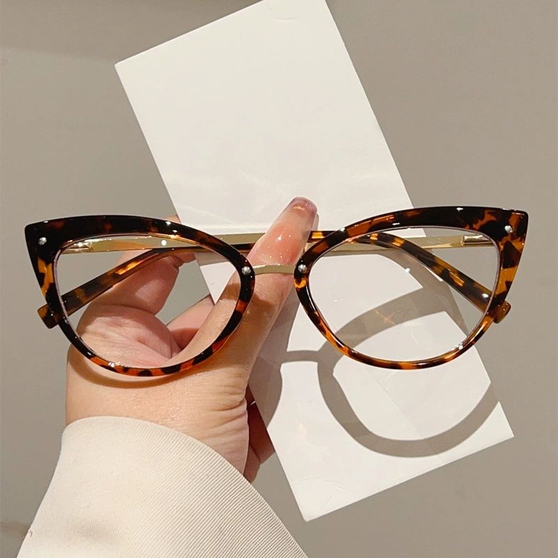 Vintage Cat Eye Clear Glasses Women Stylish Candy Color Rim Blue Light Blocking Optical Frames Trendy Brand Design Eyeglasses