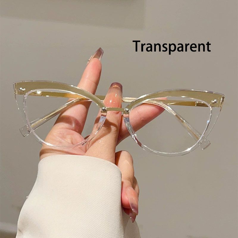 Vintage Cat Eye Clear Glasses Women Stylish Candy Color Rim Blue Light Blocking Optical Frames Trendy Brand Design Eyeglasses