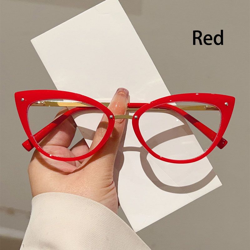 Vintage Cat Eye Clear Glasses Women Stylish Candy Color Rim Blue Light Blocking Optical Frames Trendy Brand Design Eyeglasses