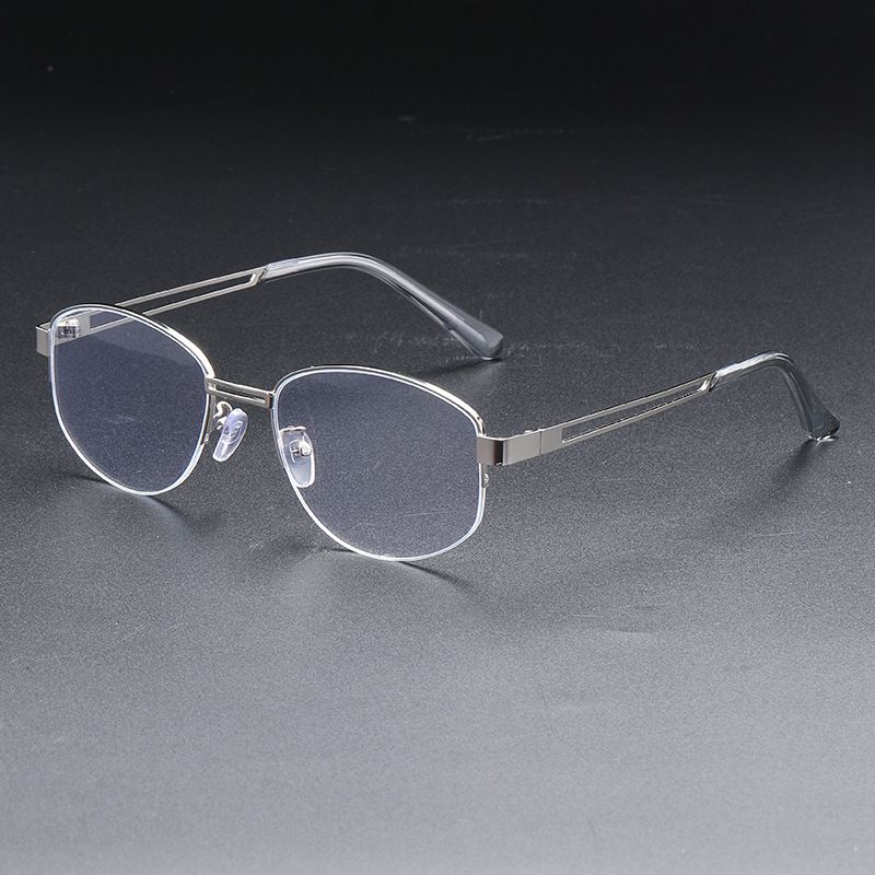 Classic Retro Rectangle Glasses Frame Men Women 2026 New Ultralight Metal Half Frame Anti Blue Light Transparent Lens Optical Eyewear