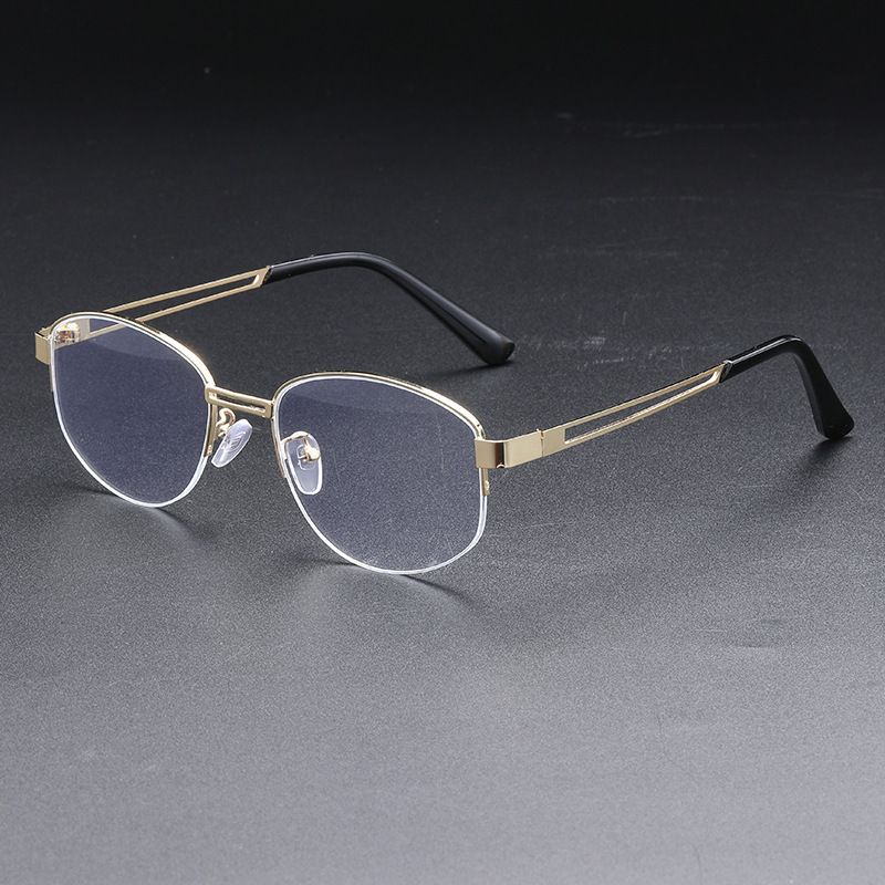 Classic Retro Rectangle Glasses Frame Men Women 2026 New Ultralight Metal Half Frame Anti Blue Light Transparent Lens Optical Eyewear