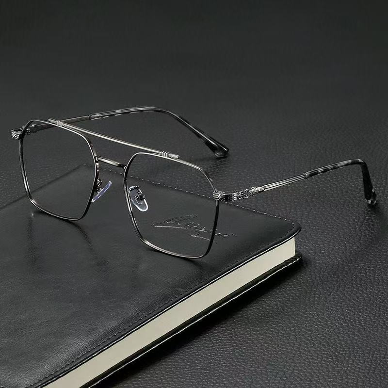 Vintage Blue Ray Blocking Anti-Blue Light Glasses Frame Ultralight Metal Square Eyeglasses Eye Protection Frame Eyewear Office