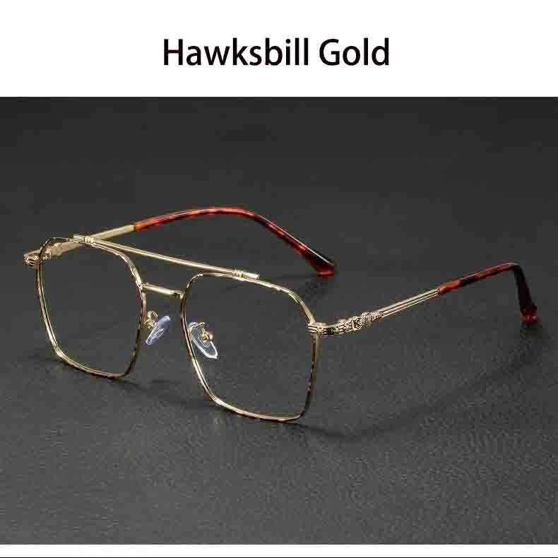 Vintage Blue Ray Blocking Anti-Blue Light Glasses Frame Ultralight Metal Square Eyeglasses Eye Protection Frame Eyewear Office