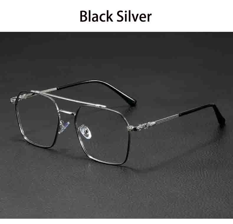 Vintage Blue Ray Blocking Anti-Blue Light Glasses Frame Ultralight Metal Square Eyeglasses Eye Protection Frame Eyewear Office