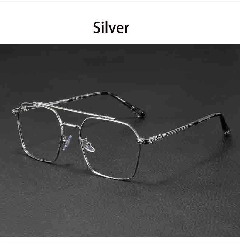 Vintage Blue Ray Blocking Anti-Blue Light Glasses Frame Ultralight Metal Square Eyeglasses Eye Protection Frame Eyewear Office