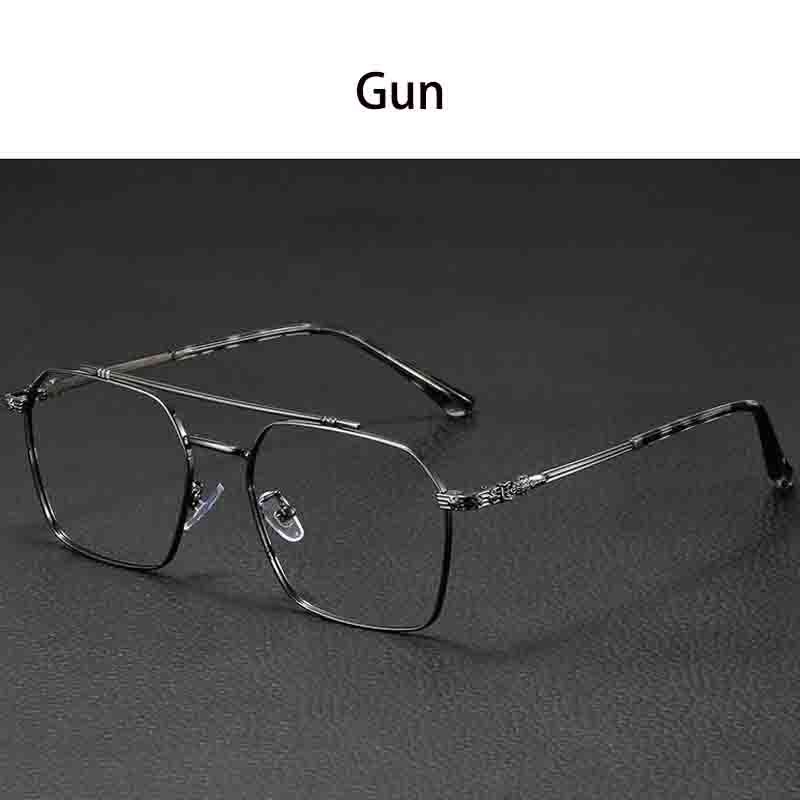Vintage Blue Ray Blocking Anti-Blue Light Glasses Frame Ultralight Metal Square Eyeglasses Eye Protection Frame Eyewear Office