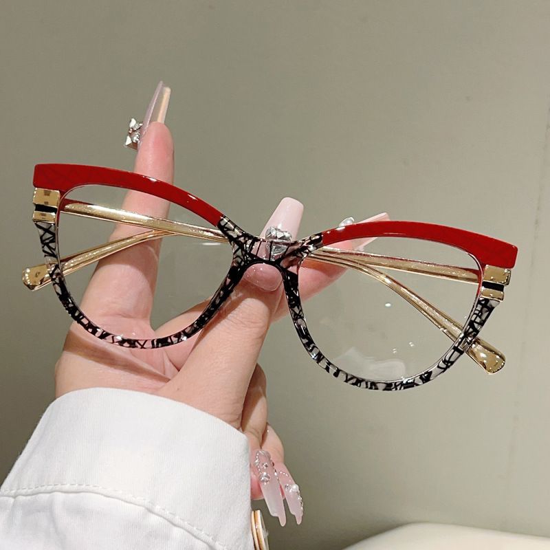Fashion Vintage Cat Eye Anti Blue Light Optical Lens Glasses Women Luxury Computer Clear Lens Customize Eye Glasses Frames