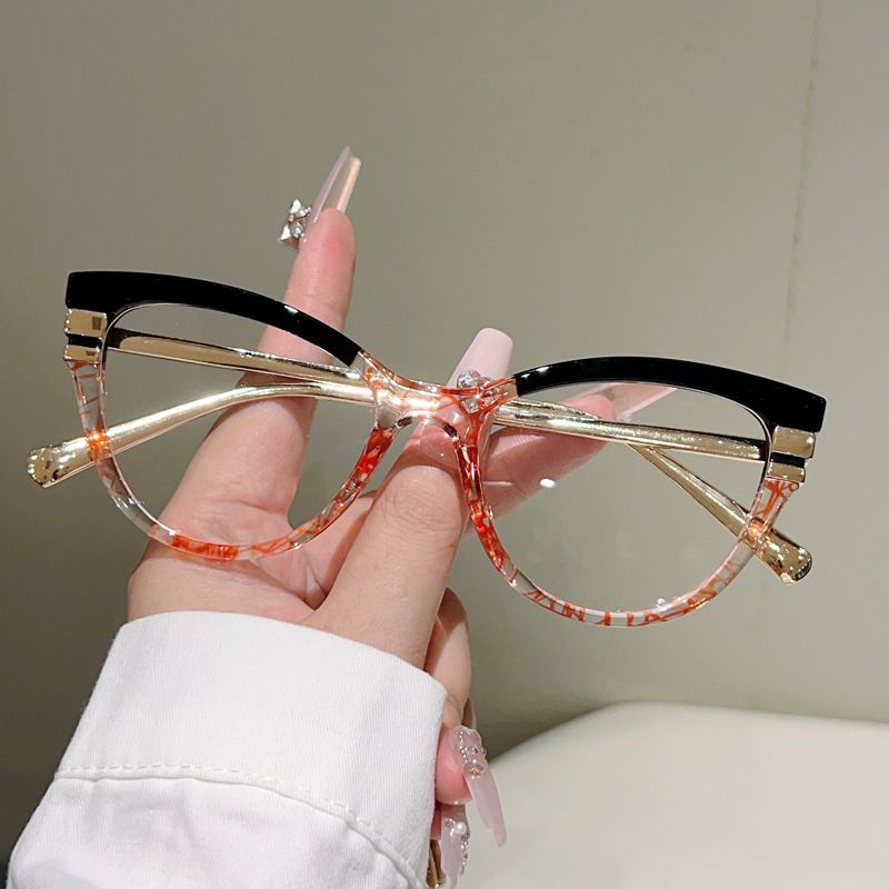 Fashion Vintage Cat Eye Anti Blue Light Optical Lens Glasses Women Luxury Computer Clear Lens Customize Eye Glasses Frames