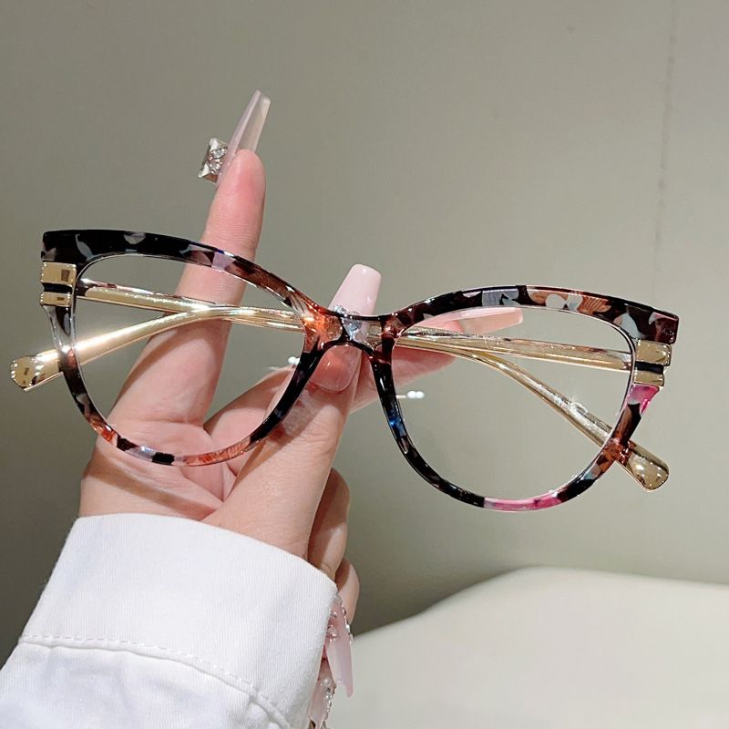Fashion Vintage Cat Eye Anti Blue Light Optical Lens Glasses Women Luxury Computer Clear Lens Customize Eye Glasses Frames