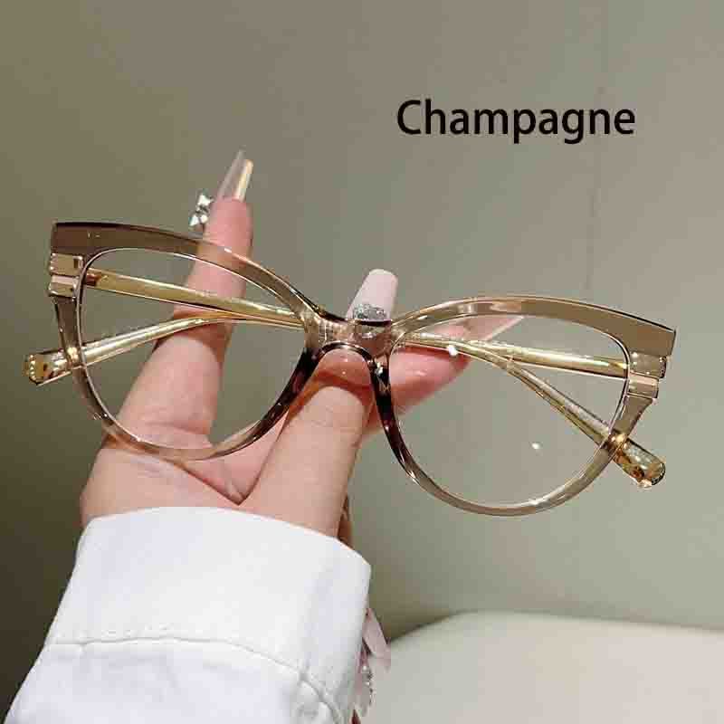 Fashion Vintage Cat Eye Anti Blue Light Optical Lens Glasses Women Luxury Computer Clear Lens Customize Eye Glasses Frames