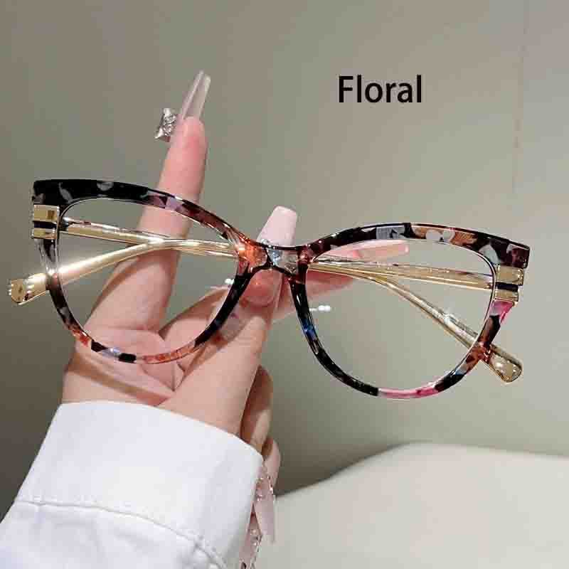 Fashion Vintage Cat Eye Anti Blue Light Optical Lens Glasses Women Luxury Computer Clear Lens Customize Eye Glasses Frames