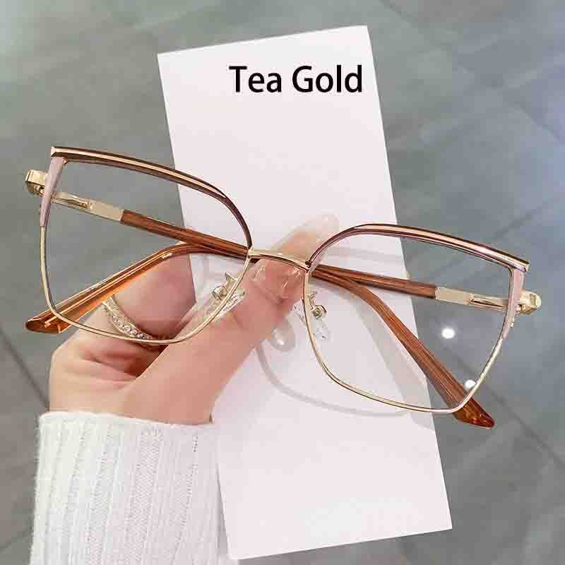Fashion Light Photochromic Glasses Women Cat Eye Eyeglasses Minimalist Oversized Optical Computer Glasses Frames Clear Glasses