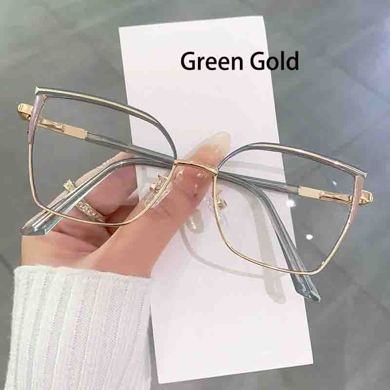 Fashion Light Photochromic Glasses Women Cat Eye Eyeglasses Minimalist Oversized Optical Computer Glasses Frames Clear Glasses