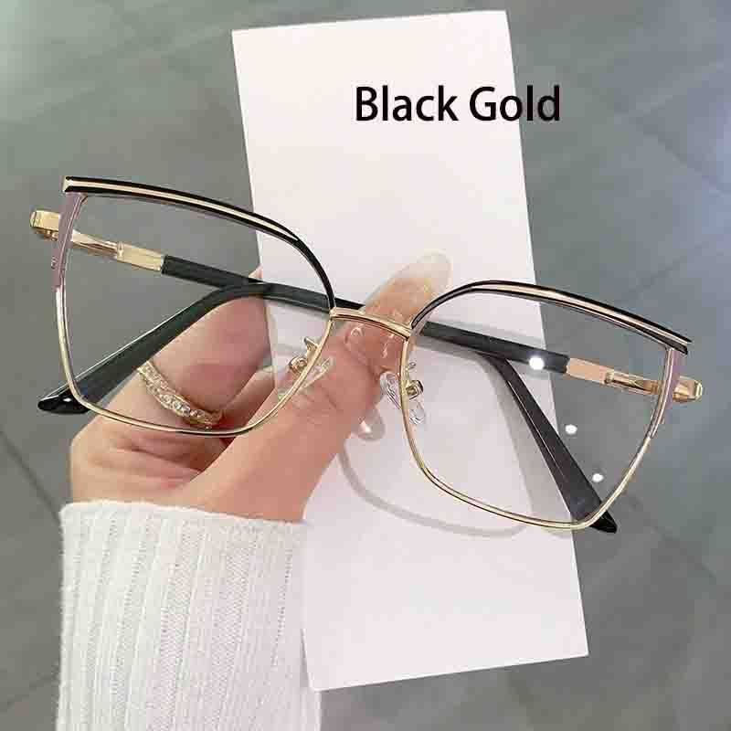 Fashion Light Photochromic Glasses Women Cat Eye Eyeglasses Minimalist Oversized Optical Computer Glasses Frames Clear Glasses