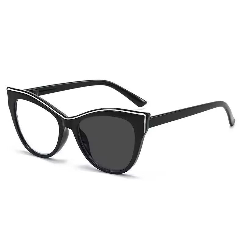 2026 New Fashionable HD Lens Cat Eye Photochromic Lens Women's Glasses Retro High Quality Anti Blue Light Color Blocking Glasses