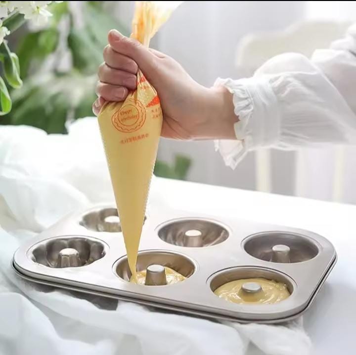 6 Holes metallic Doughnut cupcake tray