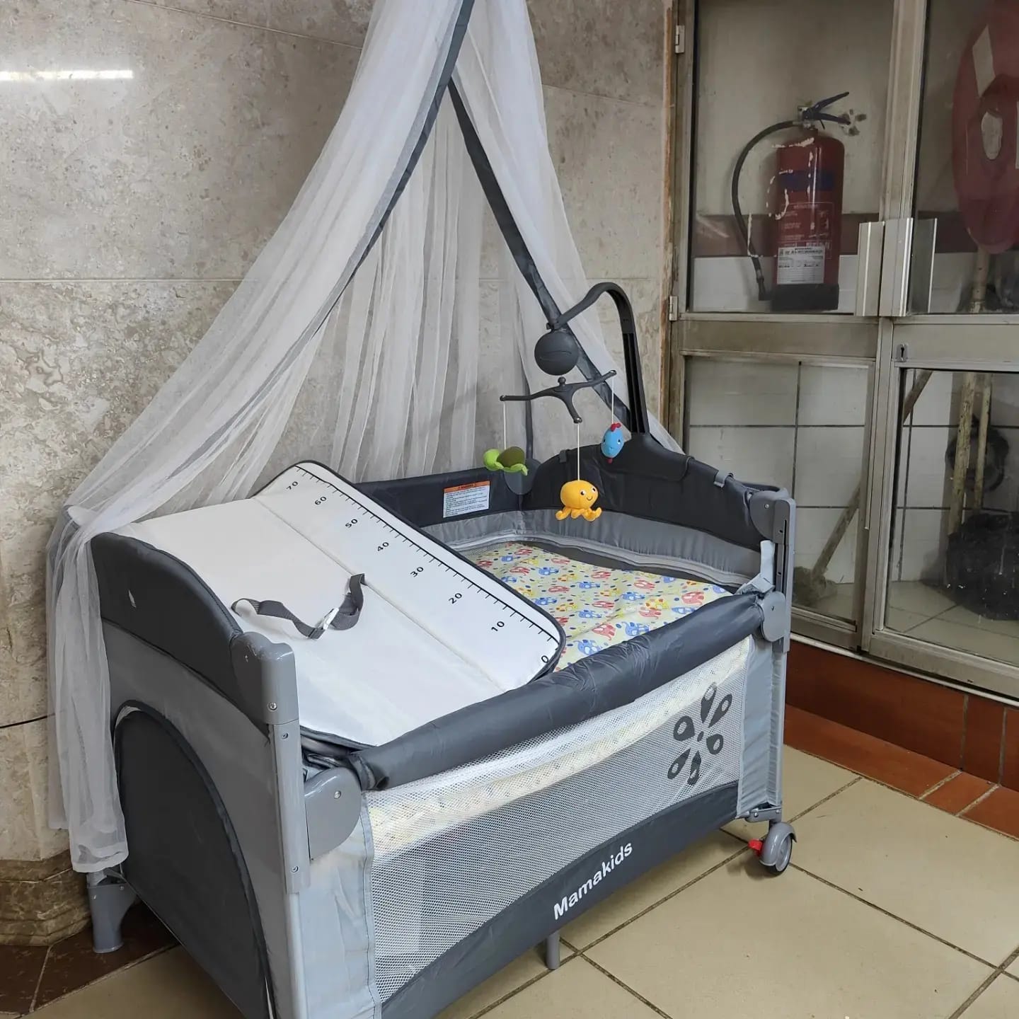 Baby Cosleeper and play pen with Cot,with mobile stand net  and also used as changing area