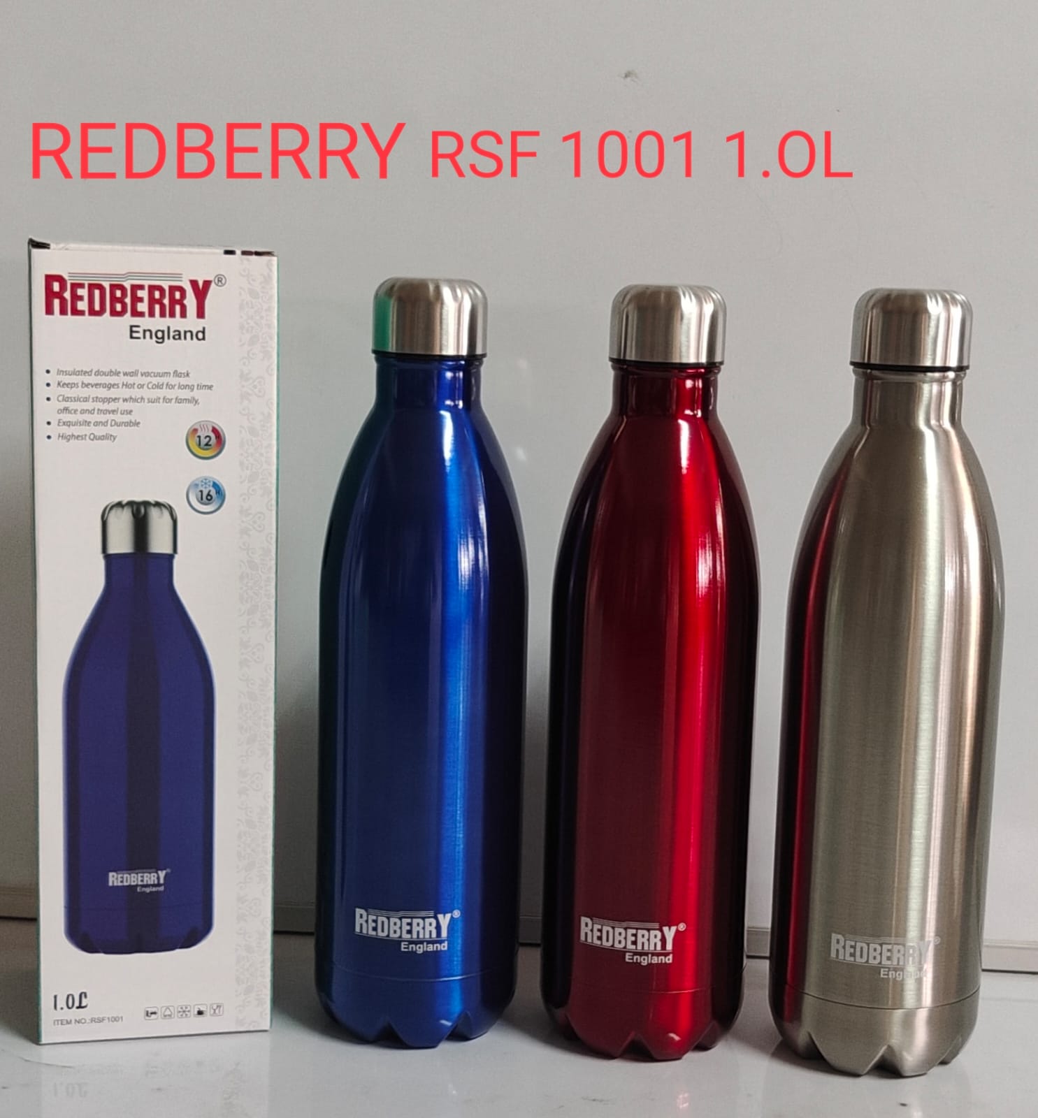 Redberry stainless steel portable kitchen flask for hot and cold
