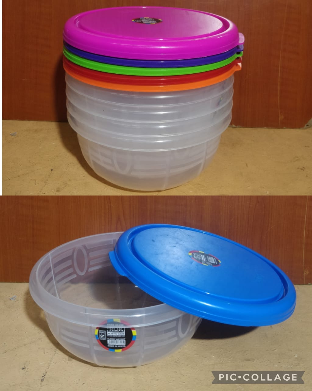 Set of 6pcs ROK plastic kitchen basin with lid