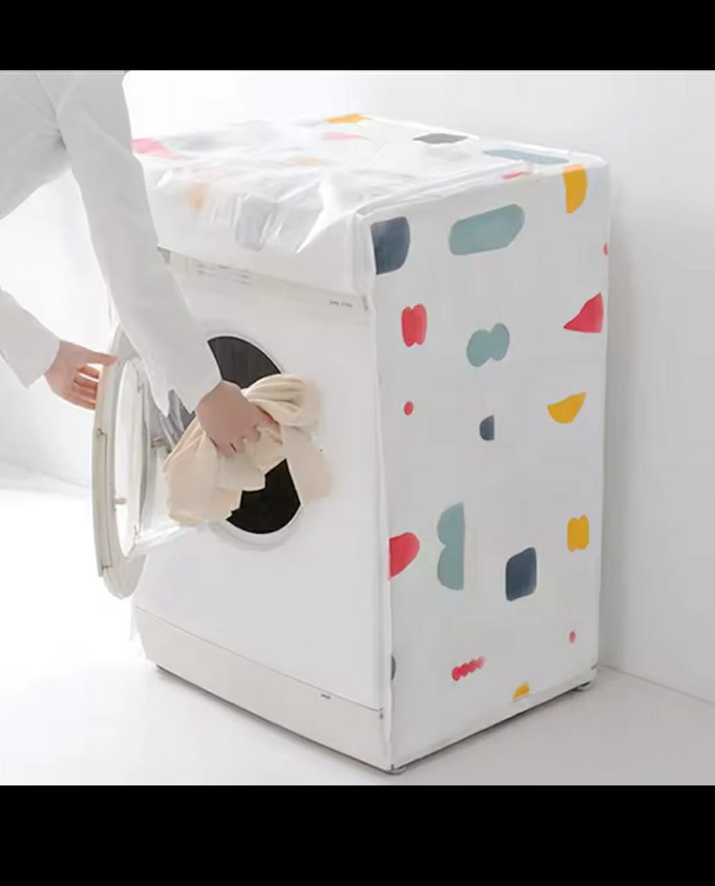 High quality front load home washing machine dust cover,...with cute cartoon print...can fit big washing machine