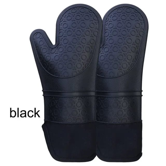 A pair of Silicone oven gloves