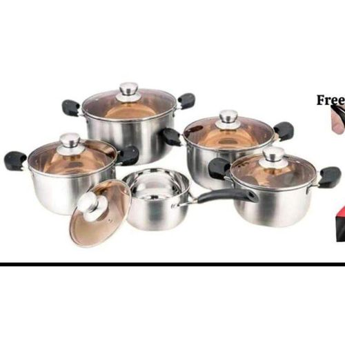 Jamespot JP 10pcs Set Stainless Steel Premium Heavy Duty Induction Cookware Set/sufuria Jamespot.Key Features:

Heavy duty
Supports induction cooking
Non-stick 
Easy to maintain and clean
Can be used