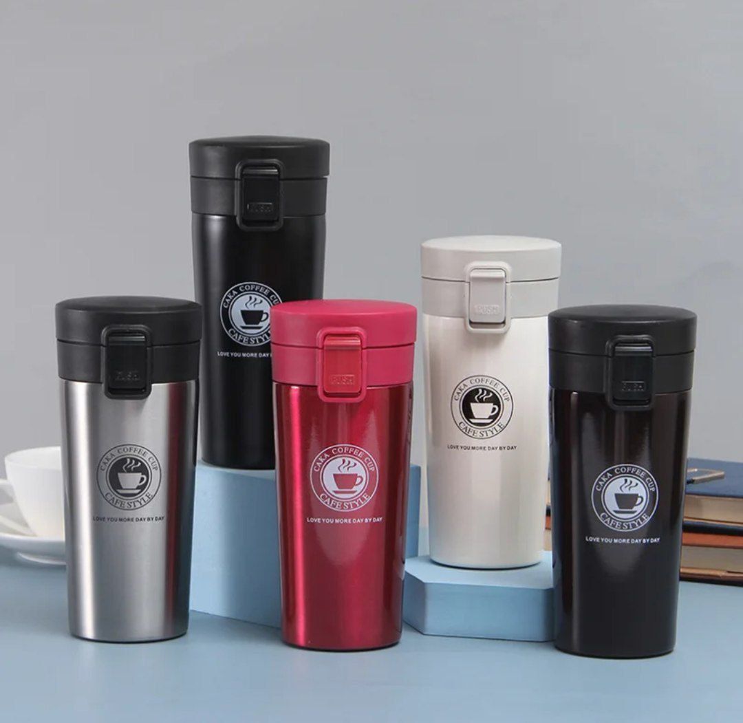 Double Wall Stainless Steel Vacuum Flasks 380ml Car Thermo Cup Coffee Tea Travel