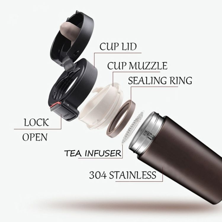 Double Wall Stainless Steel Vacuum Flasks 380ml Car Thermo Cup Coffee Tea Travel