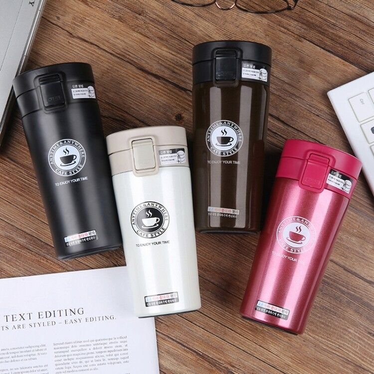 Double Wall Stainless Steel Vacuum Flasks 380ml Car Thermo Cup Coffee Tea Travel