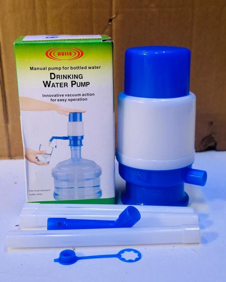 Hand Press Water Dispenser Manual Pump/ Water Dispenser.Innovative vacuum action for easy pumping
Removable tube for easy cleaning
Fits most standard 5-6 gallon water bottles
Environmentally Friendly