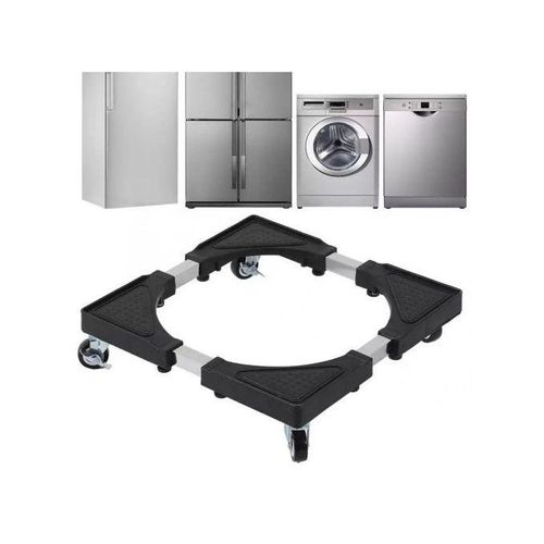 Movable Fridge BaseWashing Machine Stand Top Loading Washing Machine Refrigerator Stand Fridge Base Trolley Stand with Wheels Multi-Functional Roller Base Movable Adjustable Base for Dryer 80CM by 80