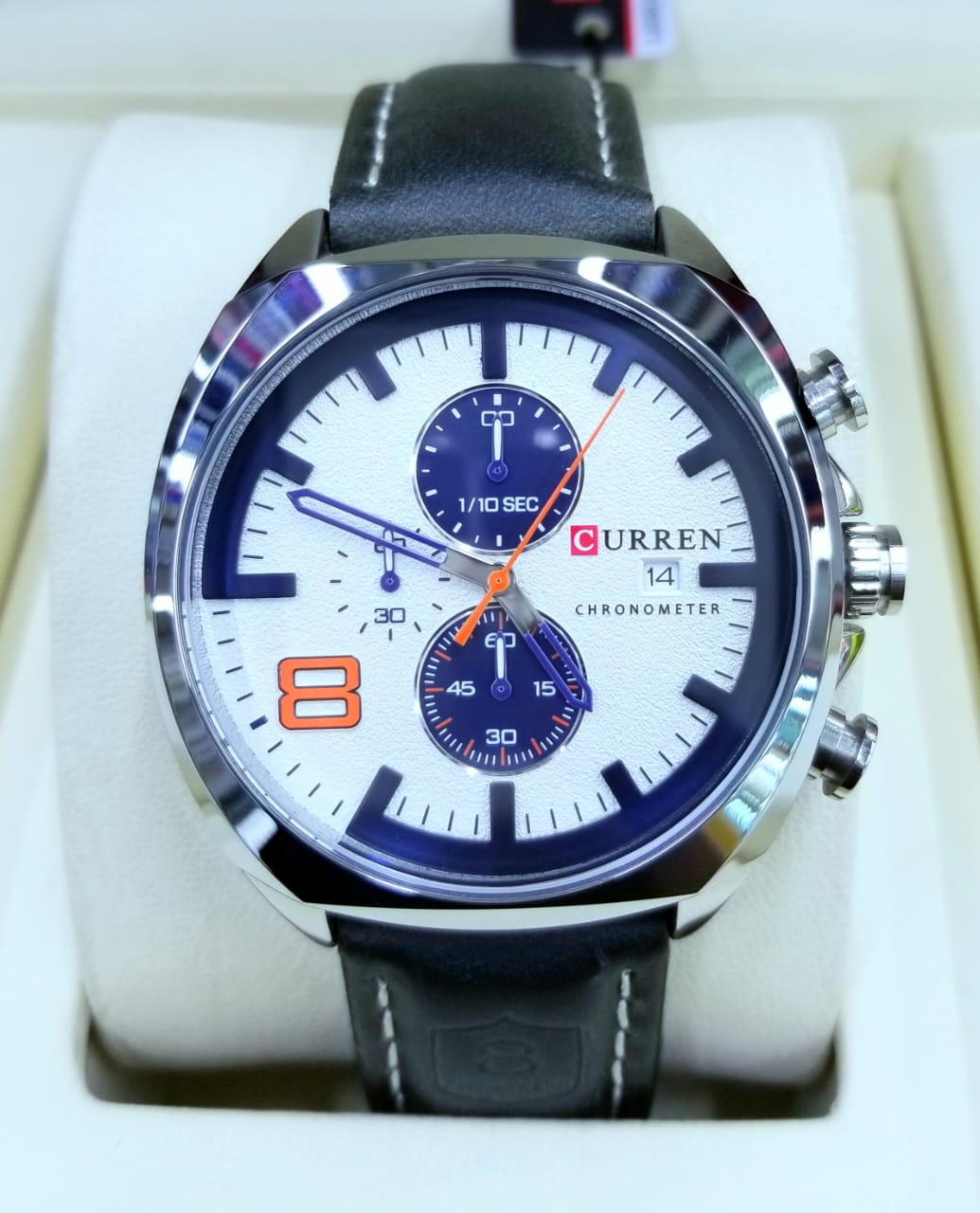 🔥YOUR SMART CHOICE 🤗Curren 8324 Man Quartz Sport Watch Brand Fashion Casual Male.Watch band is comfortable to wear and durable to use
Leather needle buckle makes an adjustment for your wrist more fl