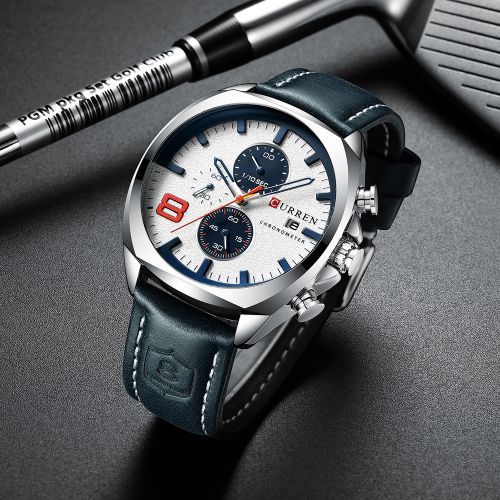 🔥YOUR SMART CHOICE 🤗Curren 8324 Man Quartz Sport Watch Brand Fashion Casual Male.Watch band is comfortable to wear and durable to use
Leather needle buckle makes an adjustment for your wrist more fl