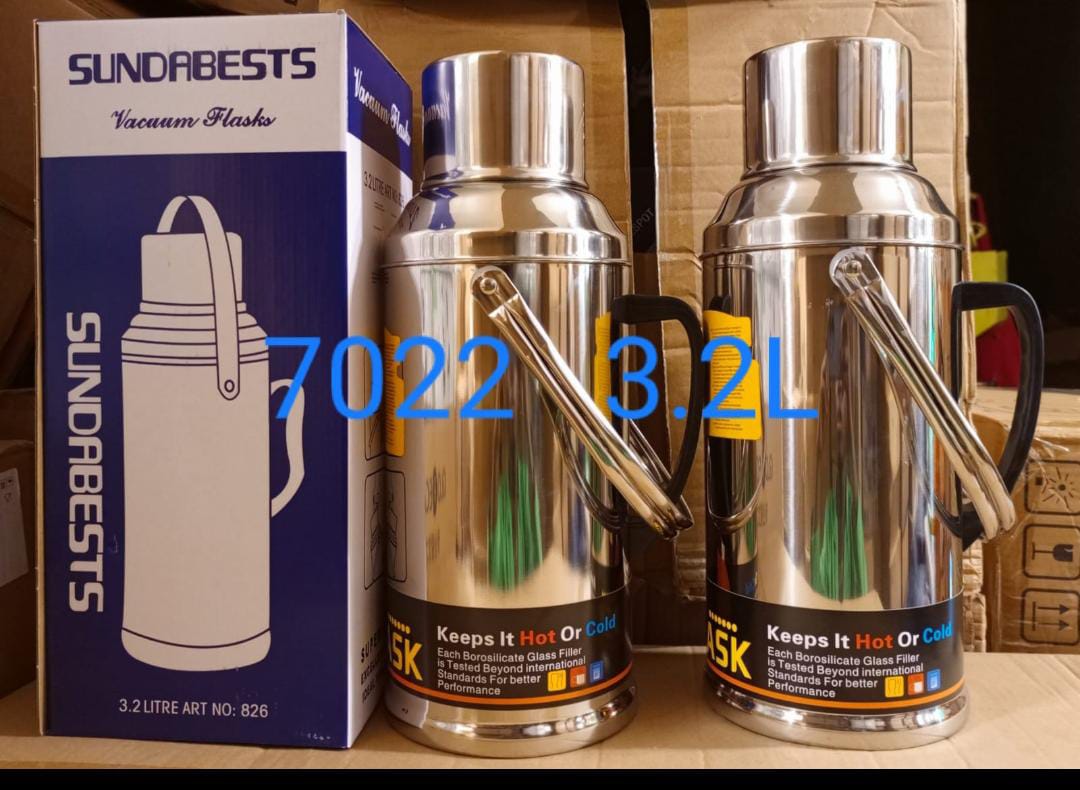 💦▪️SUNDABESTS 3.2ltrs stainless steel flask.Fashion Healthy Bottle
3.2 Liters Capacity
24 Hours Guaranteed Hot & Cold
Material: Inside glass
OUTSIDE Stainless Steel