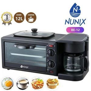 😋🌱QUALITY GUARANTEED 🌱😋Nunix 3 IN 1 BREAKFAST MAKER, TOASTER,OVEN, COFFEE MAKER.-Slice Toaster Oven – Toast, bake 7" pizzas, or make cookies

Family-Sized Non-Stick Griddle – Cook eggs, pancakes,