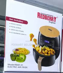 ⭕️Cook Fast And Easier⭕️Redberry 4.5 ltrs electric airfryer RBAF-01⭕️🪡Power: 1200W high power

Control: Touch control with digital screen

Functions: Fry, bake, roast, grill

Temperature: Adjustable