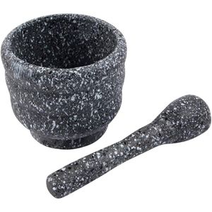 Mortar and Pestle Set Granite Spice Grinder Bowl, Herb Crusher, Make Fresh Guacamole at Home