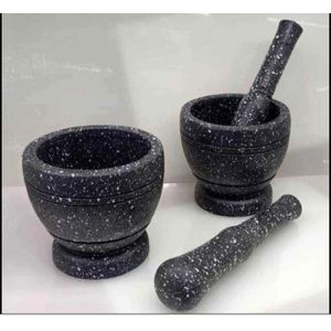 Mortar and Pestle Set Granite Spice Grinder Bowl, Herb Crusher, Make Fresh Guacamole at Home