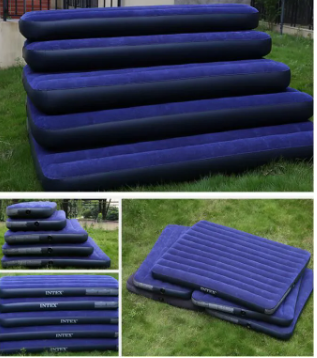 INTEX Inflatable Mattress with Free 2 in 1 Electric Pump Durable Lightweight Comfortable Air Bed Fast Inflate Deflate for Indoor Outdoor Camping and Travel