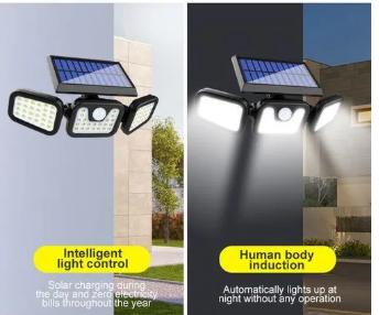 Split Solar Wall Lamp with 74 LEDs – Motion Sensor Outdoor Light, Waterproof IP65, Energy-Saving Security Lamp for Wall, Garden, Pathway, Patio & Yard with Remote & Solar Panel