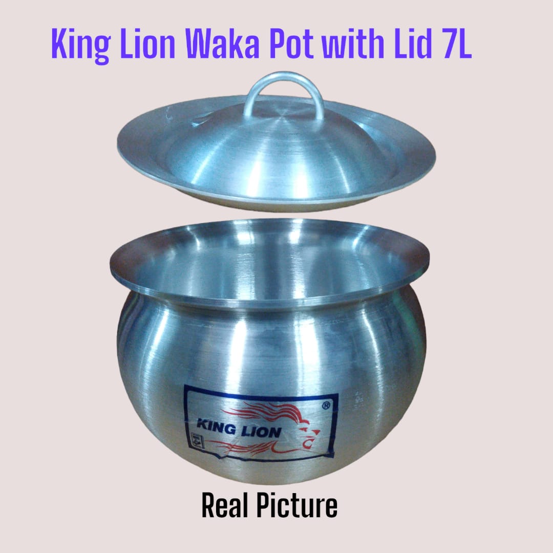 King lion heavy aluminium kitchen waka pot with lid and approx