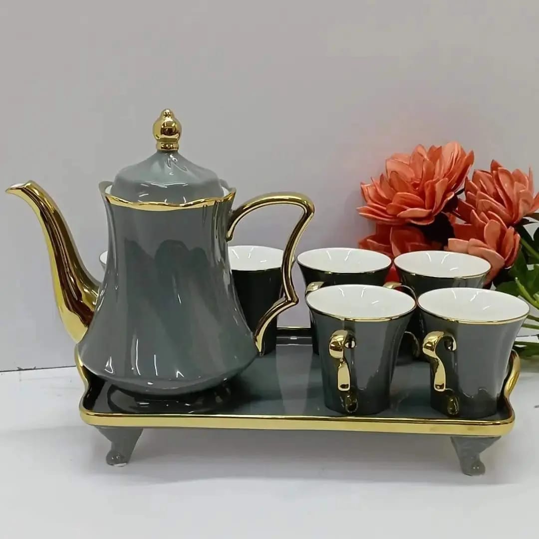 7pcs high quality ceramic kitchen tea set.