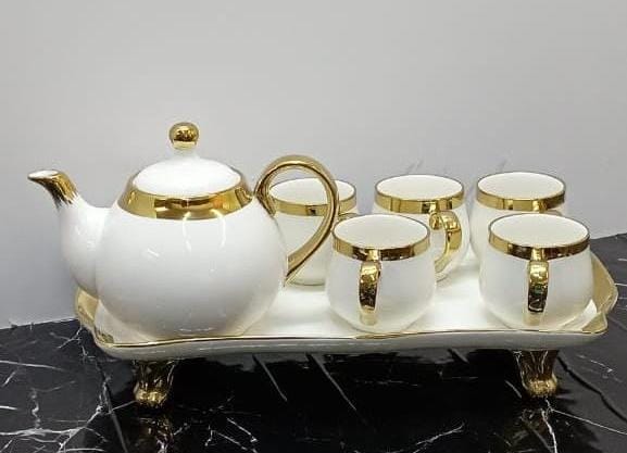 7pcs high quality ceramic kitchen tea set.