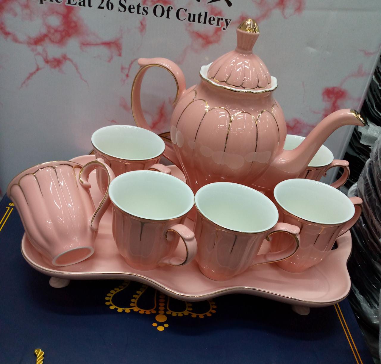 7pcs high quality ceramic kitchen tea set.