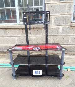 Classy Glass tampered TV Stand with TV Mount....easy to mount