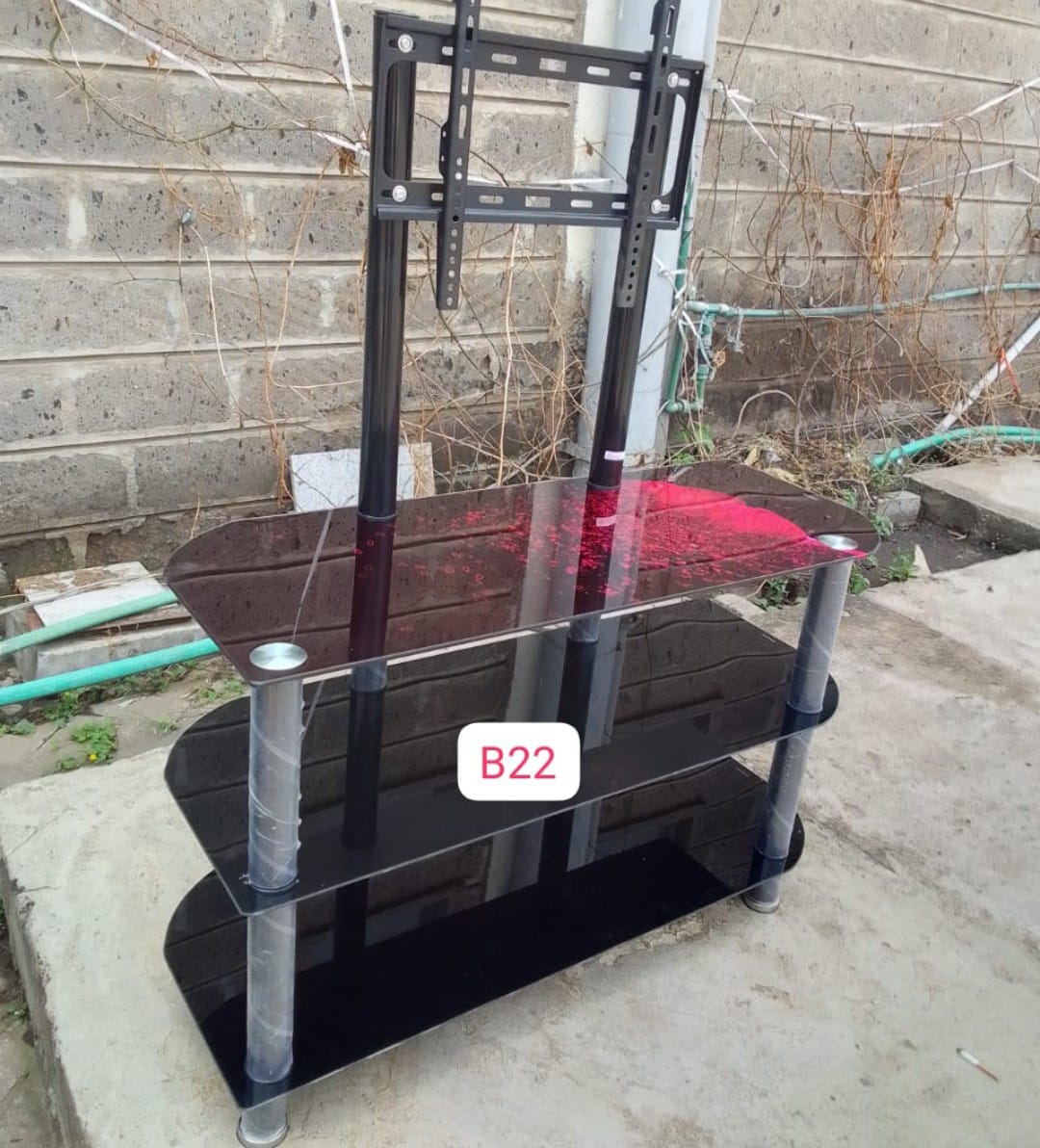 Classy Glass tampered TV Stand with TV Mount....easy to mount