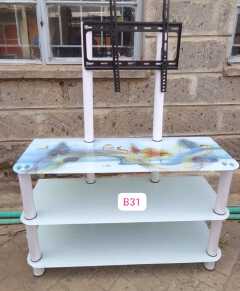 Classy Glass tampered TV Stand with TV Mount....easy to mount