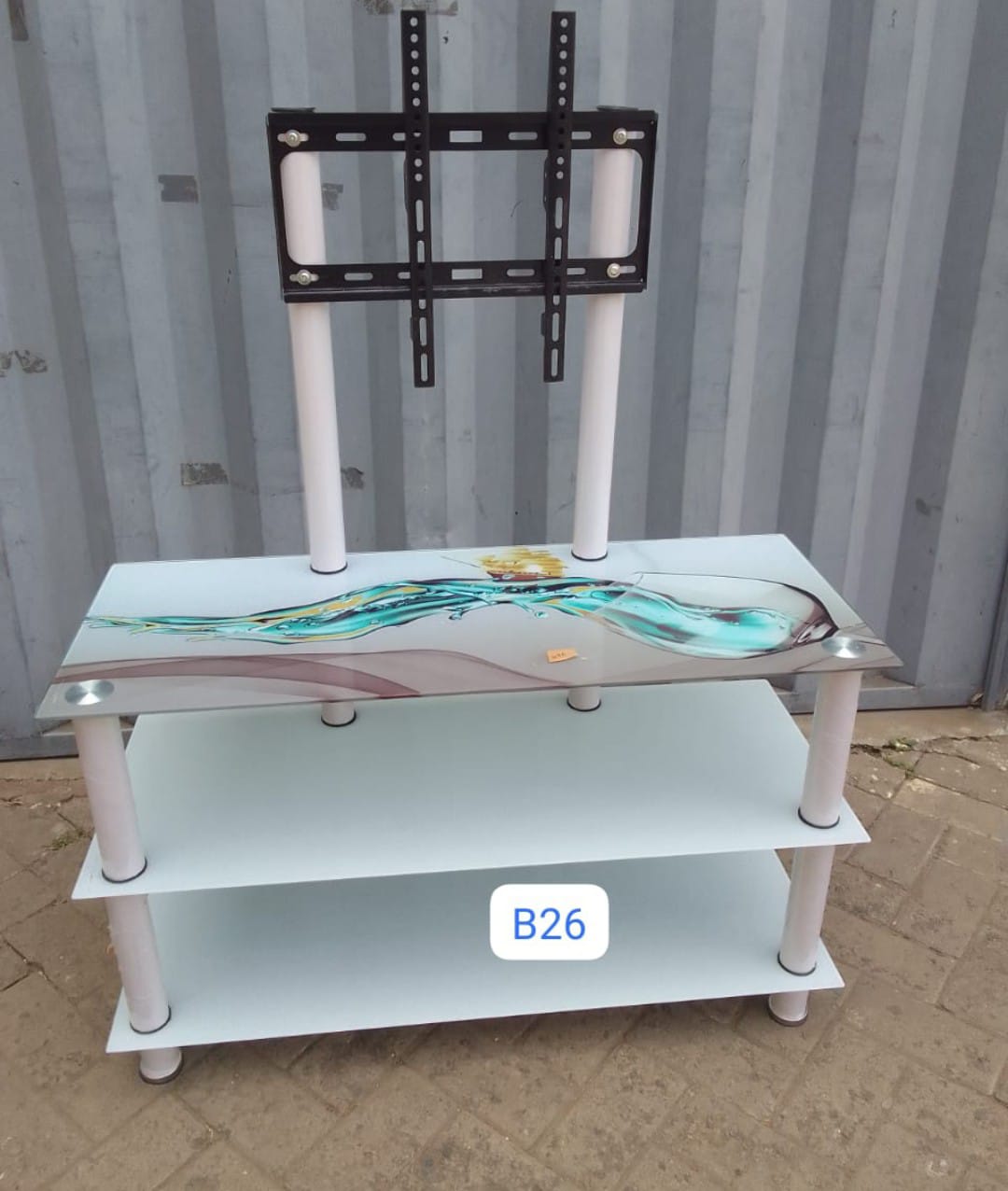 Classy Glass tampered TV Stand with TV Mount....easy to mount
