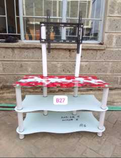 Classy Glass tampered TV Stand with TV Mount....easy to mount