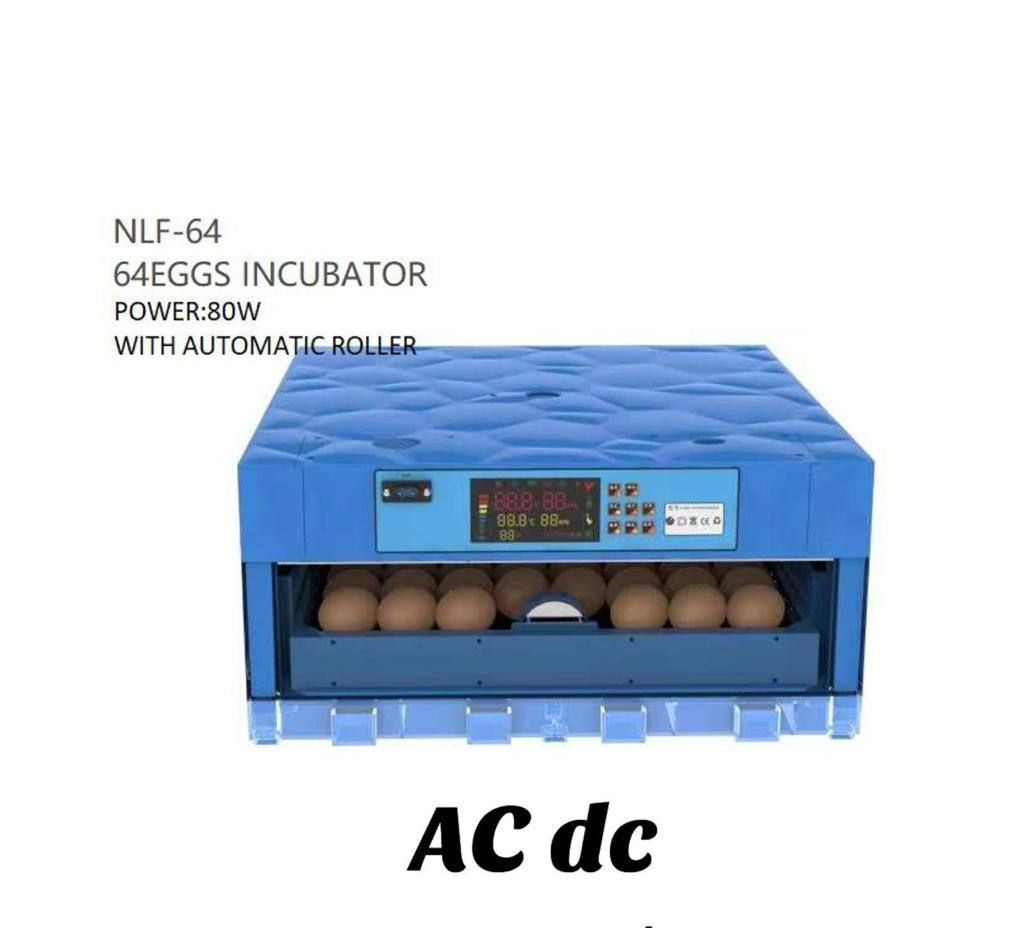 One layer High quality AC/DC 64Pcs eggs INCUBATOR  With automatic roller and power of 80watts